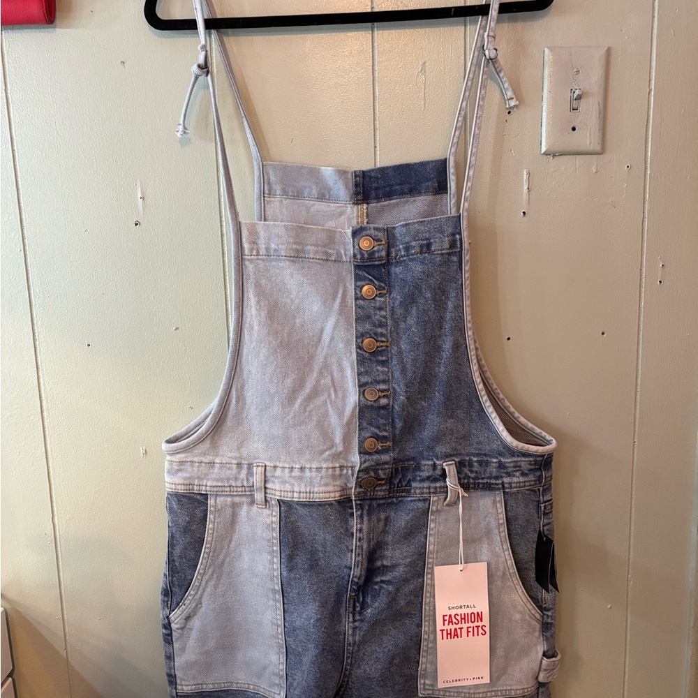 Celebrity Pink Blue Denim Shortalls
